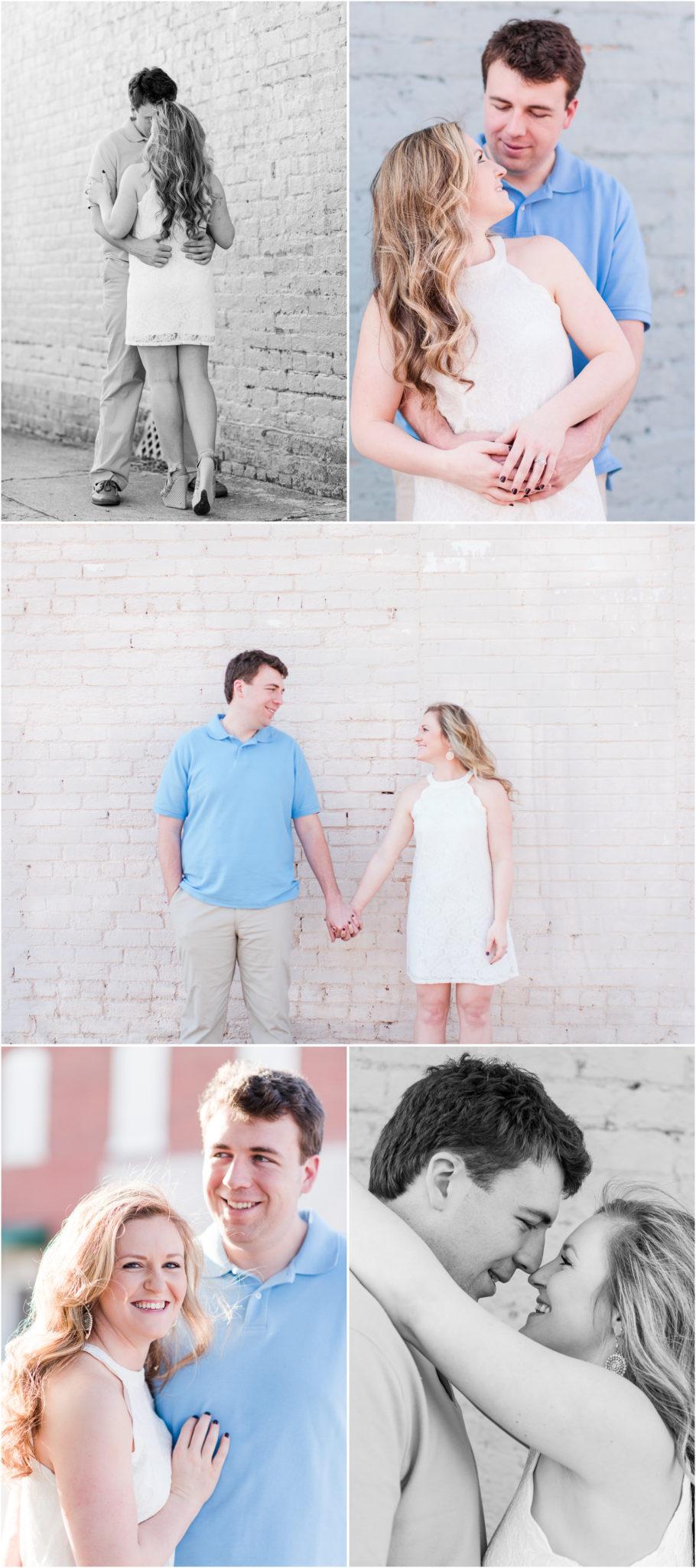 Downtown Woodruff, SC Engagement Session with pastel colors.