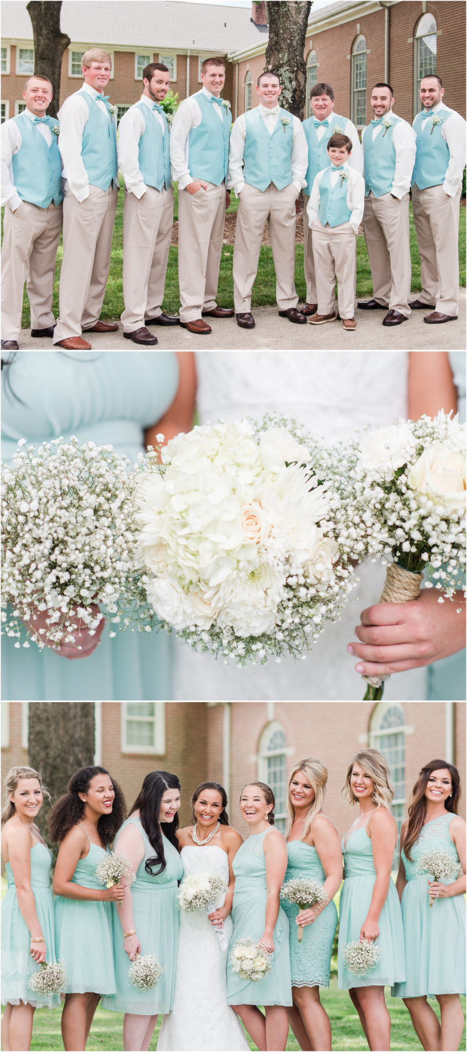 Southern Wedding with mint bridal party.