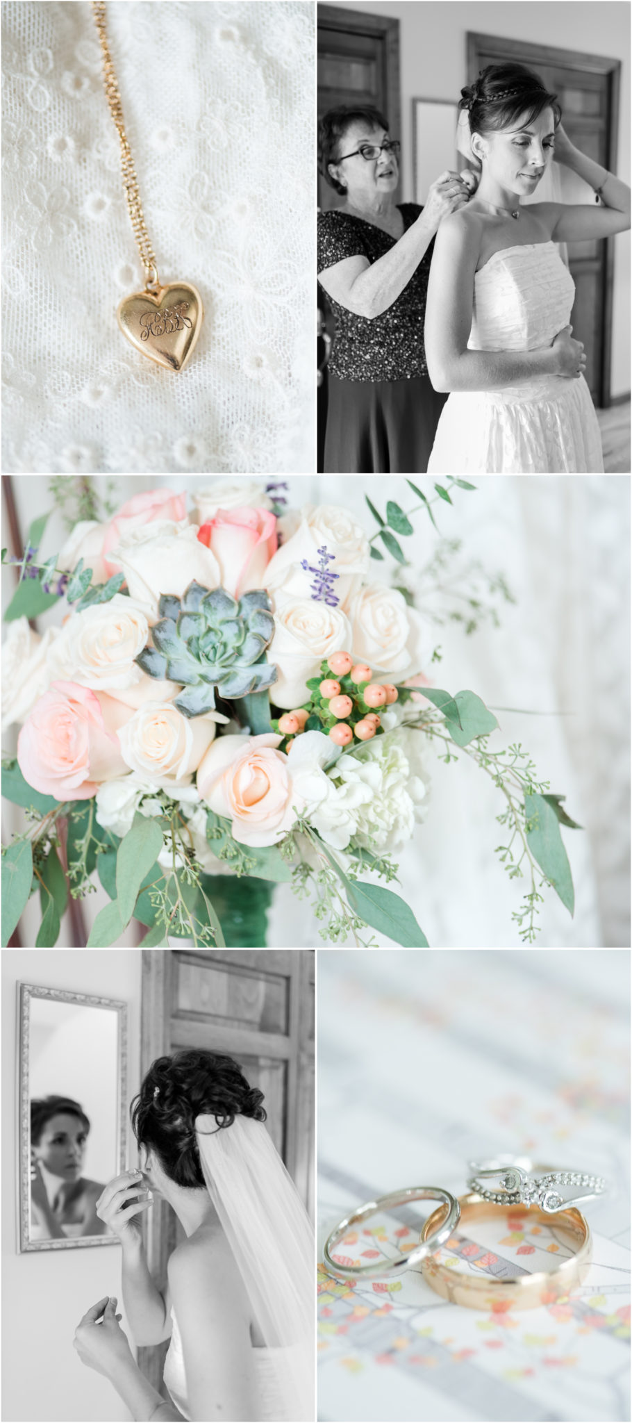 Syracuse NY wedding bridal getting ready photos with succulent details