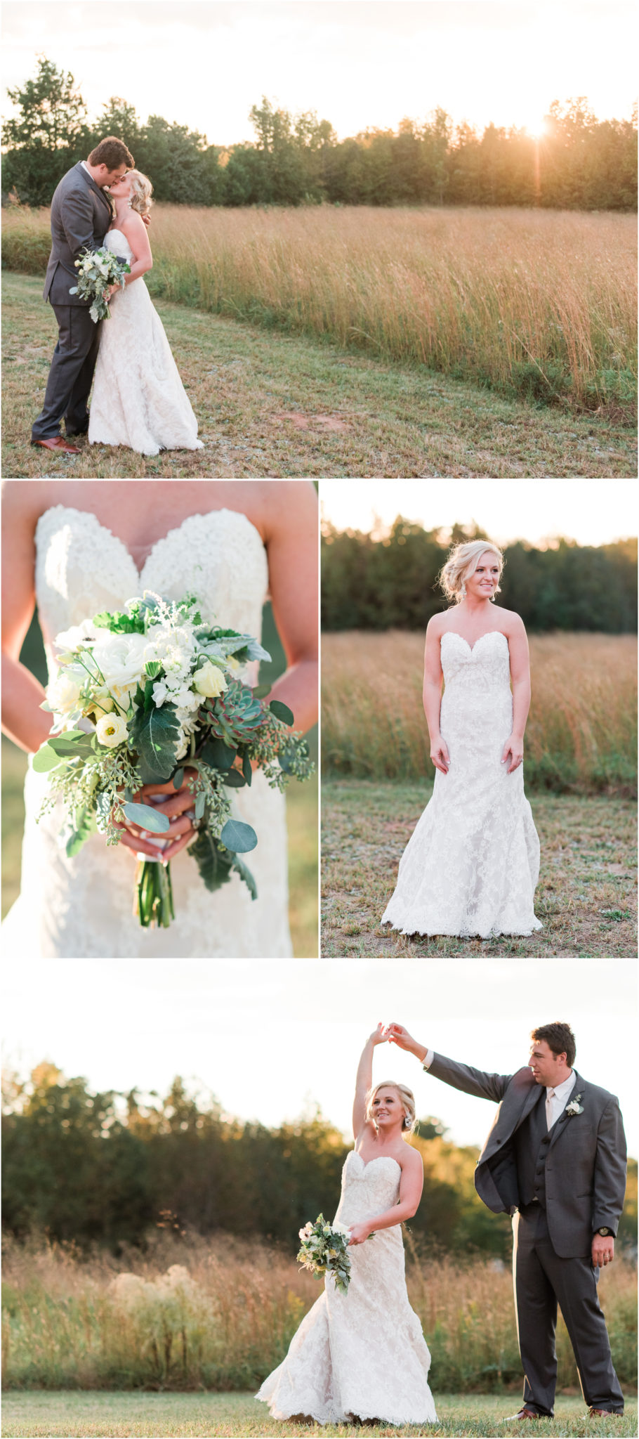 An Ellery Farms Wedding in Woodruff South Carolina Bride and Groom sunset photos