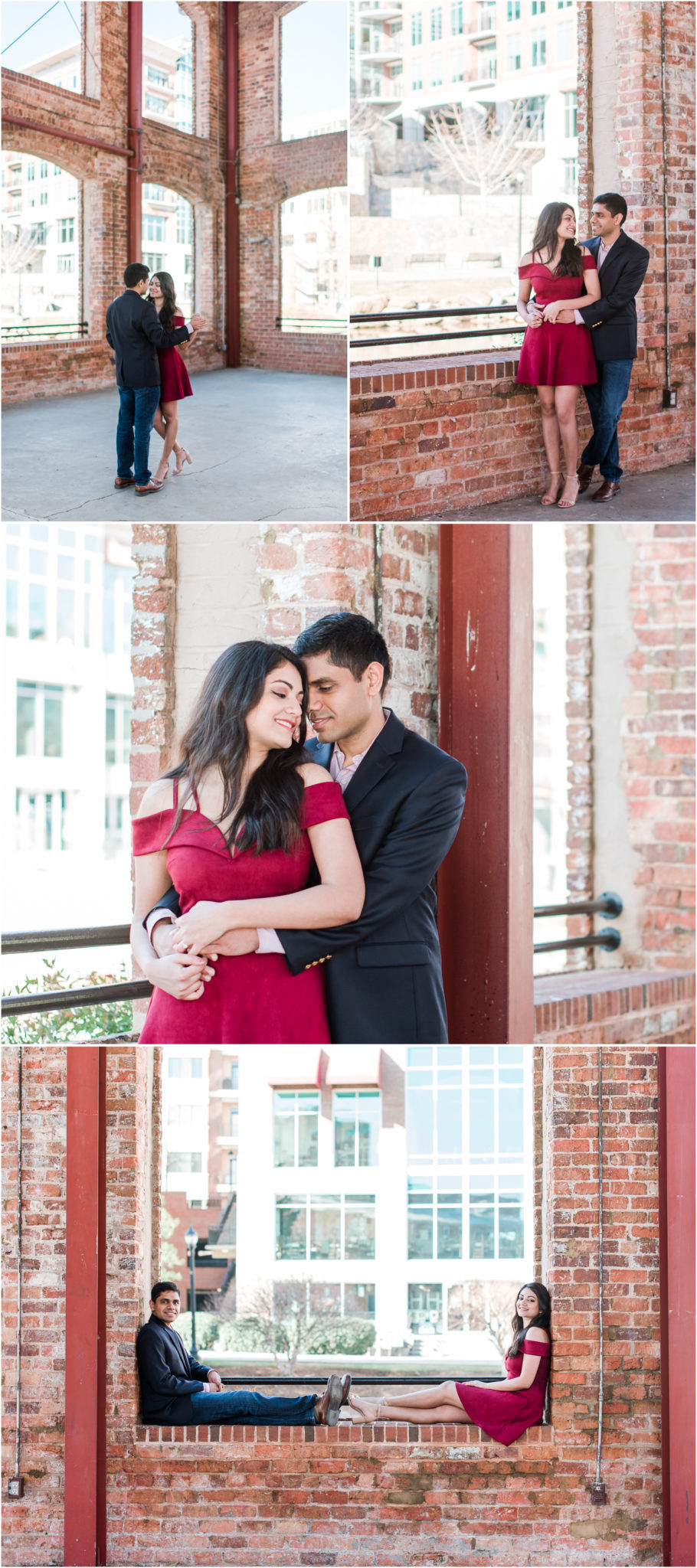Downtown Greenville SC Engagement Session at Wyche Pavilion