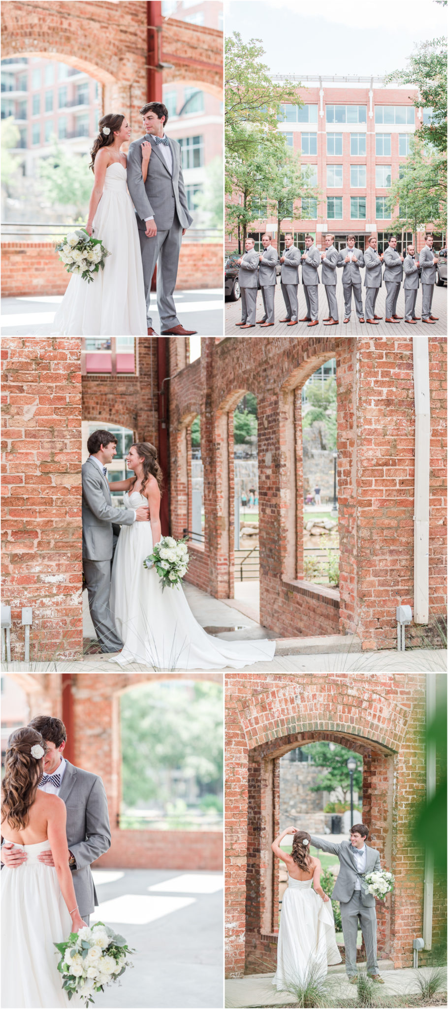 Bride and Groom Portraits in Falls Park Greenville SC