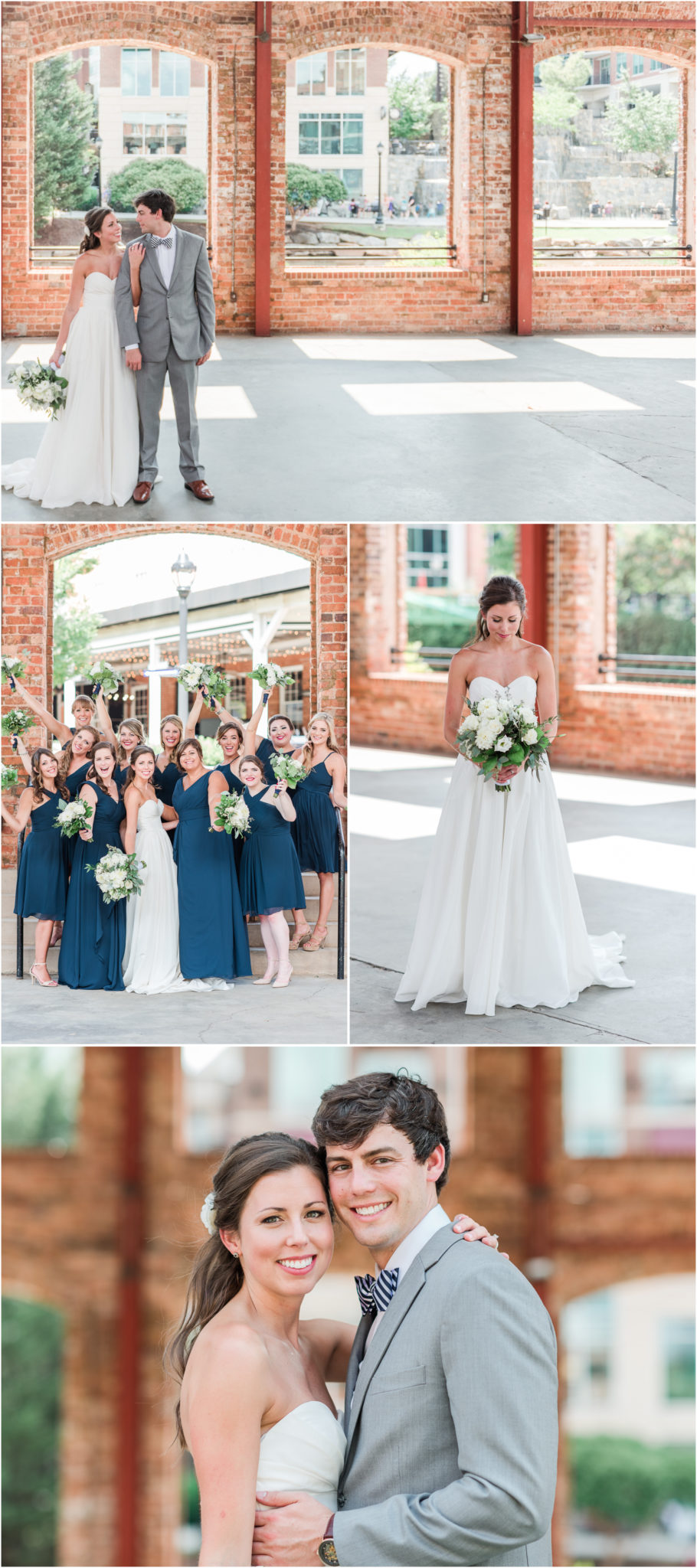 Downtown Greenville Bride and Groom Wedding Photos