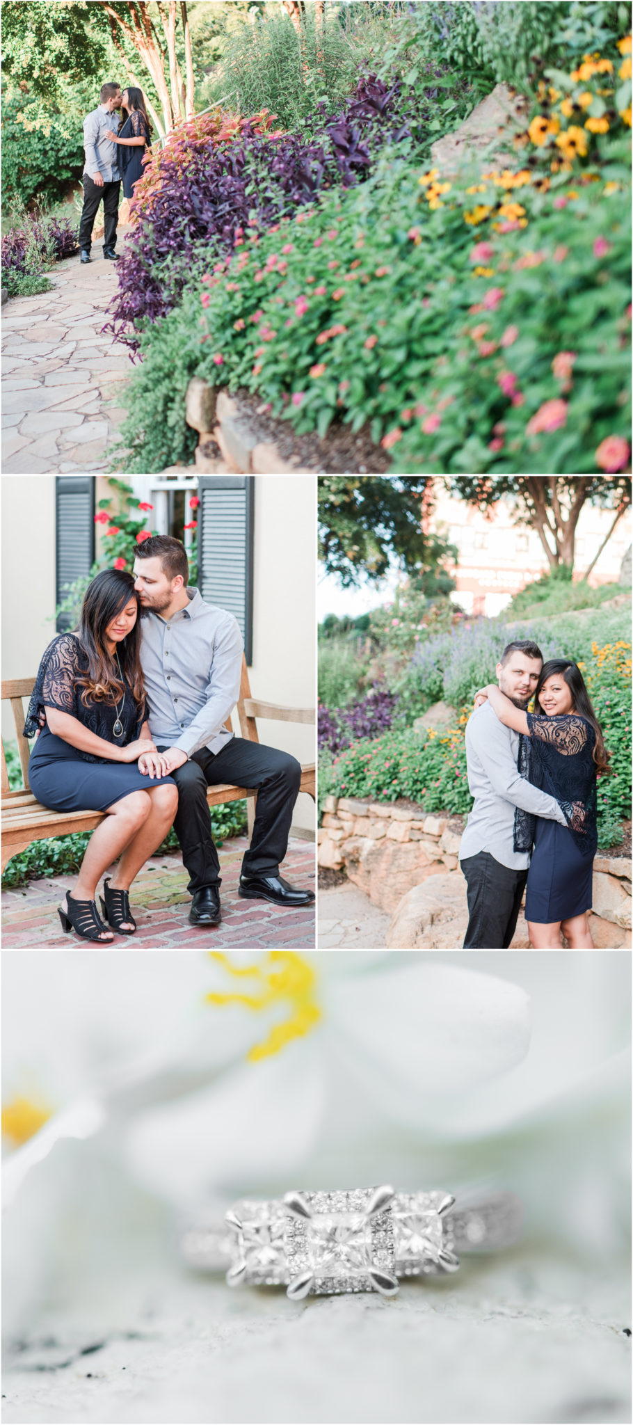 Summer sunrise engagement in downtown Greenville
