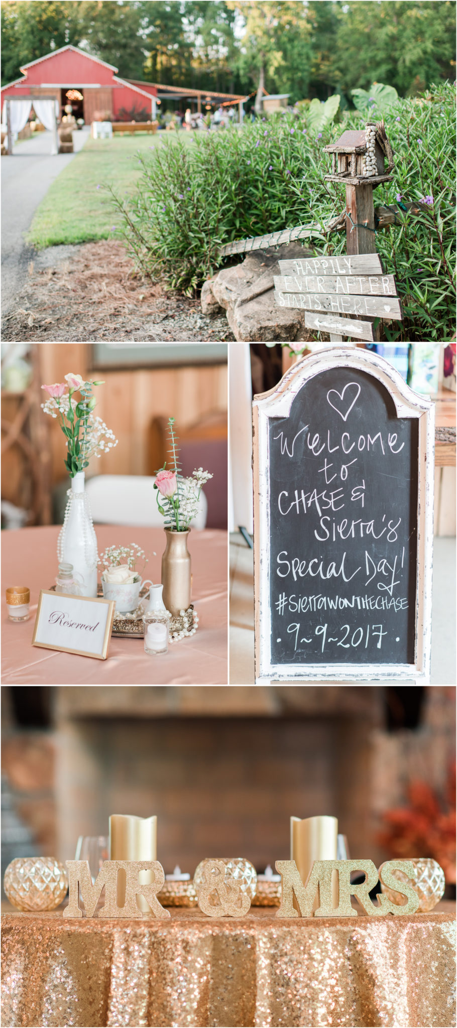 A Hampton Road Farms Wedding Reception Decor
