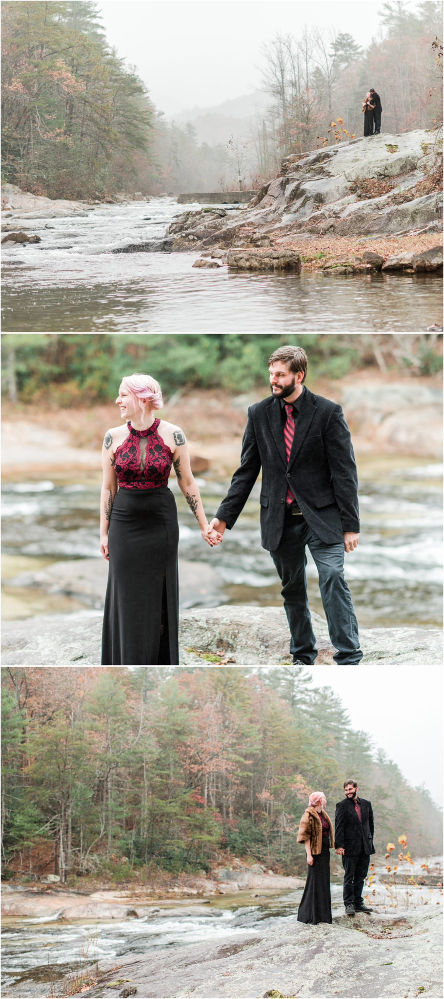 Fall Brown Mountain Beach Resort Engagement Session in Collettsville, North Carolina