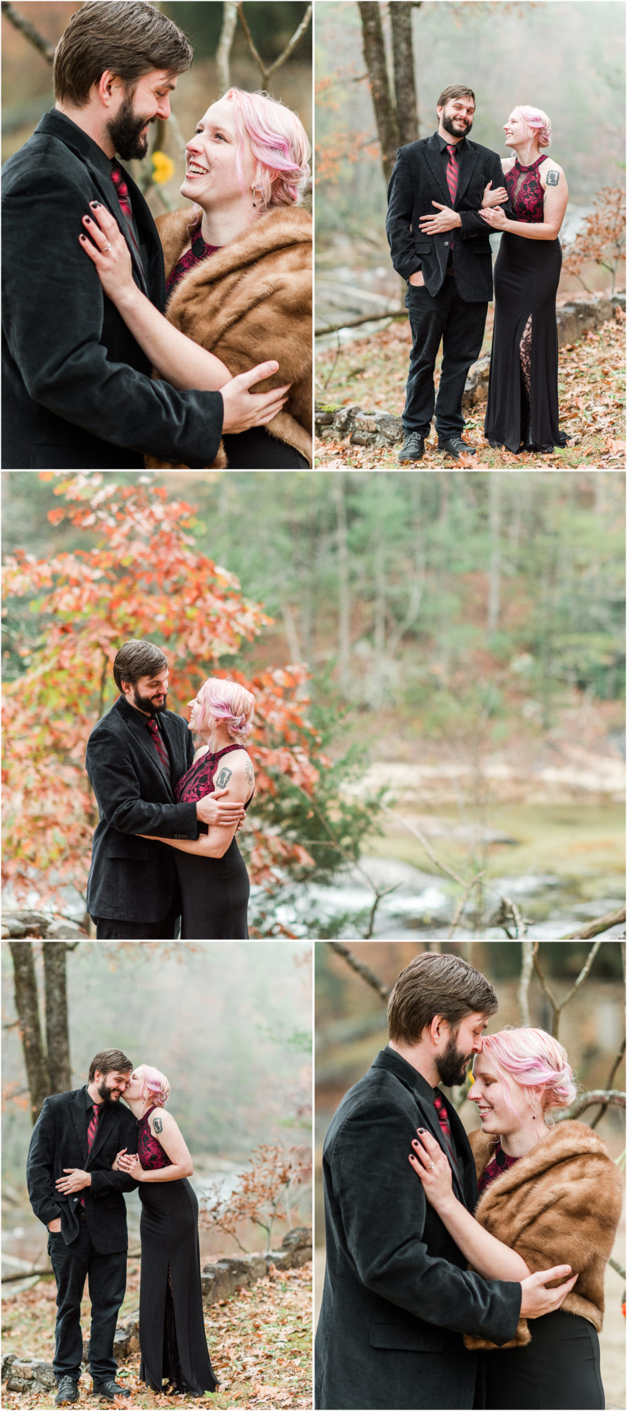 Fall Brown Mountain Beach Resort Engagement Session in Collettsville, NC