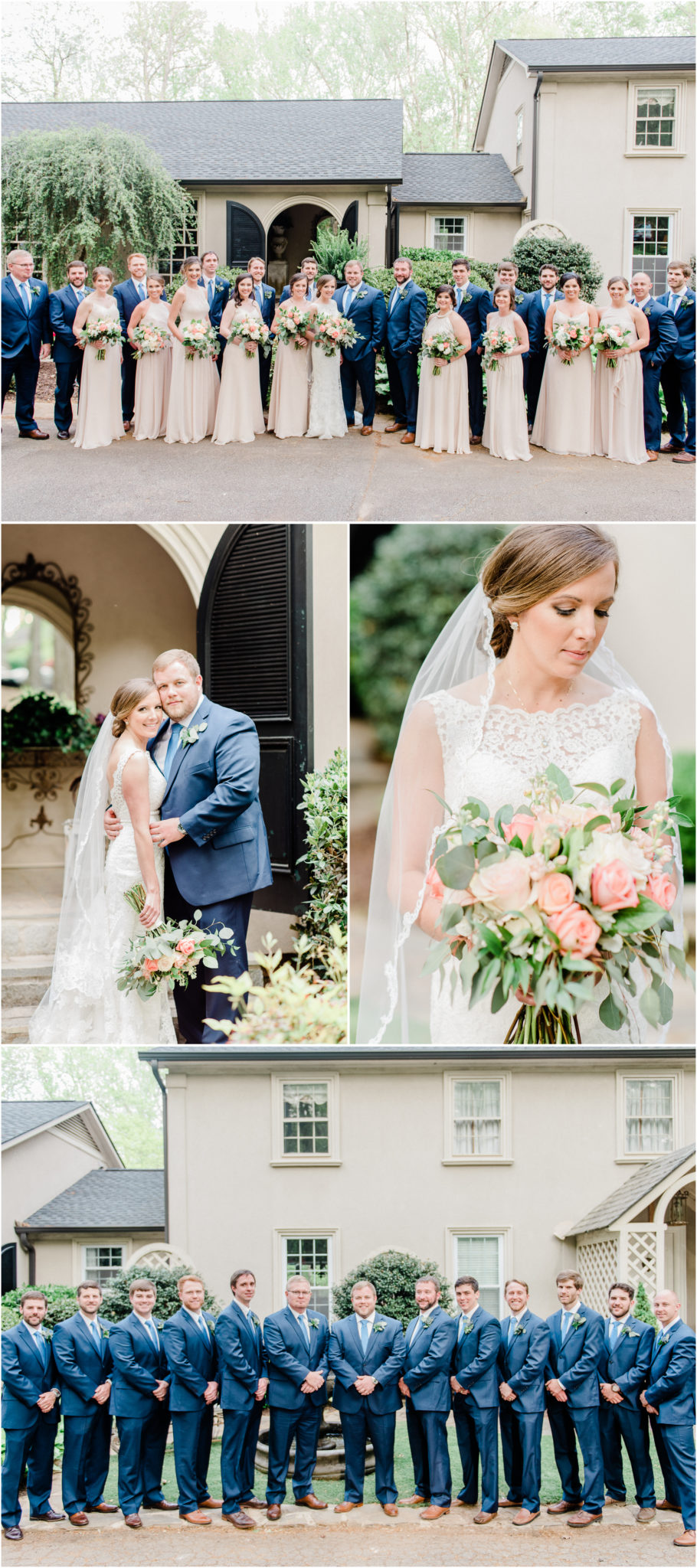 Lions Gate Manor wedding filled with blush navy and champagne accents