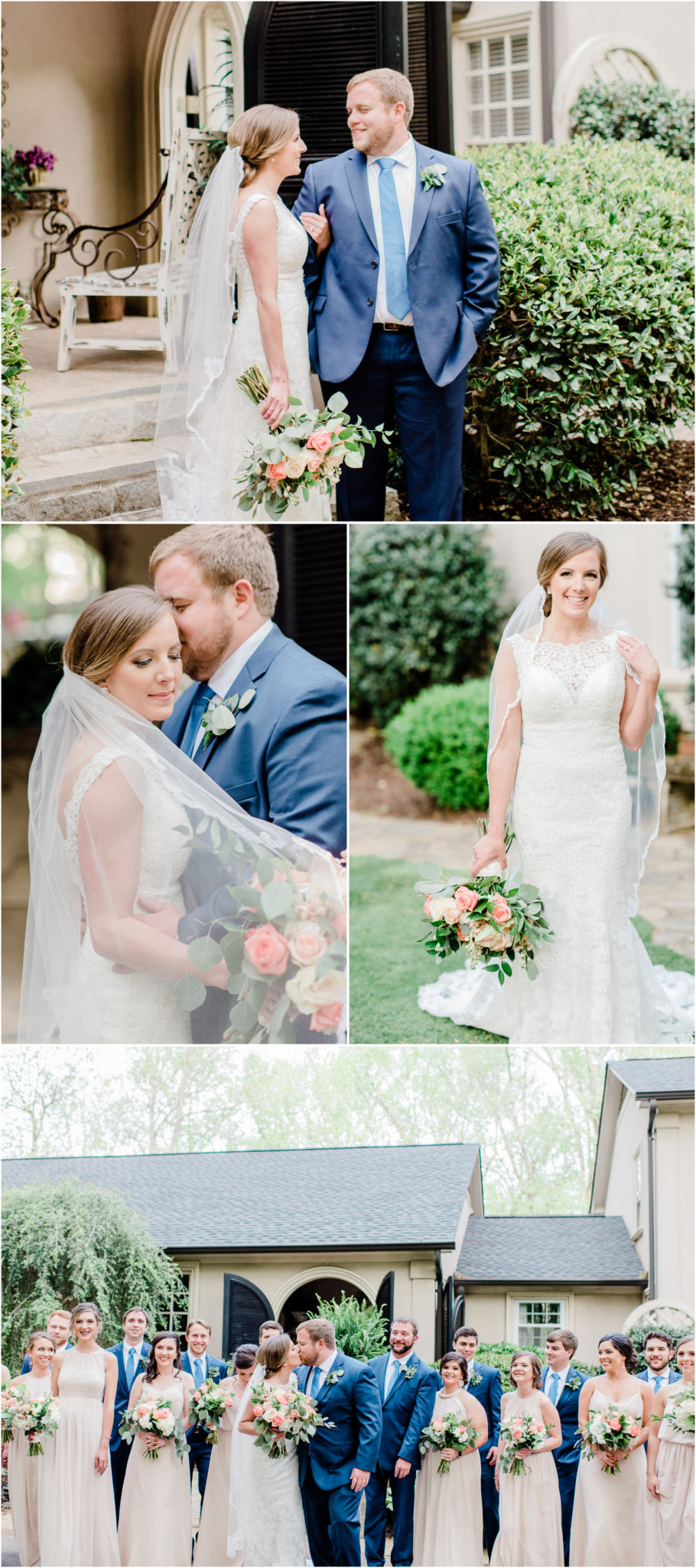Lions Gate Manor wedding filled with blush navy and champagne accents