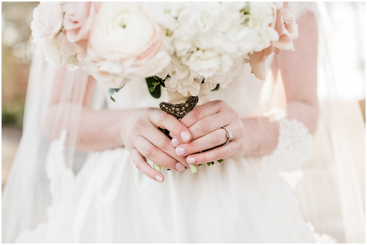 Blush and ivory wedding bouquet