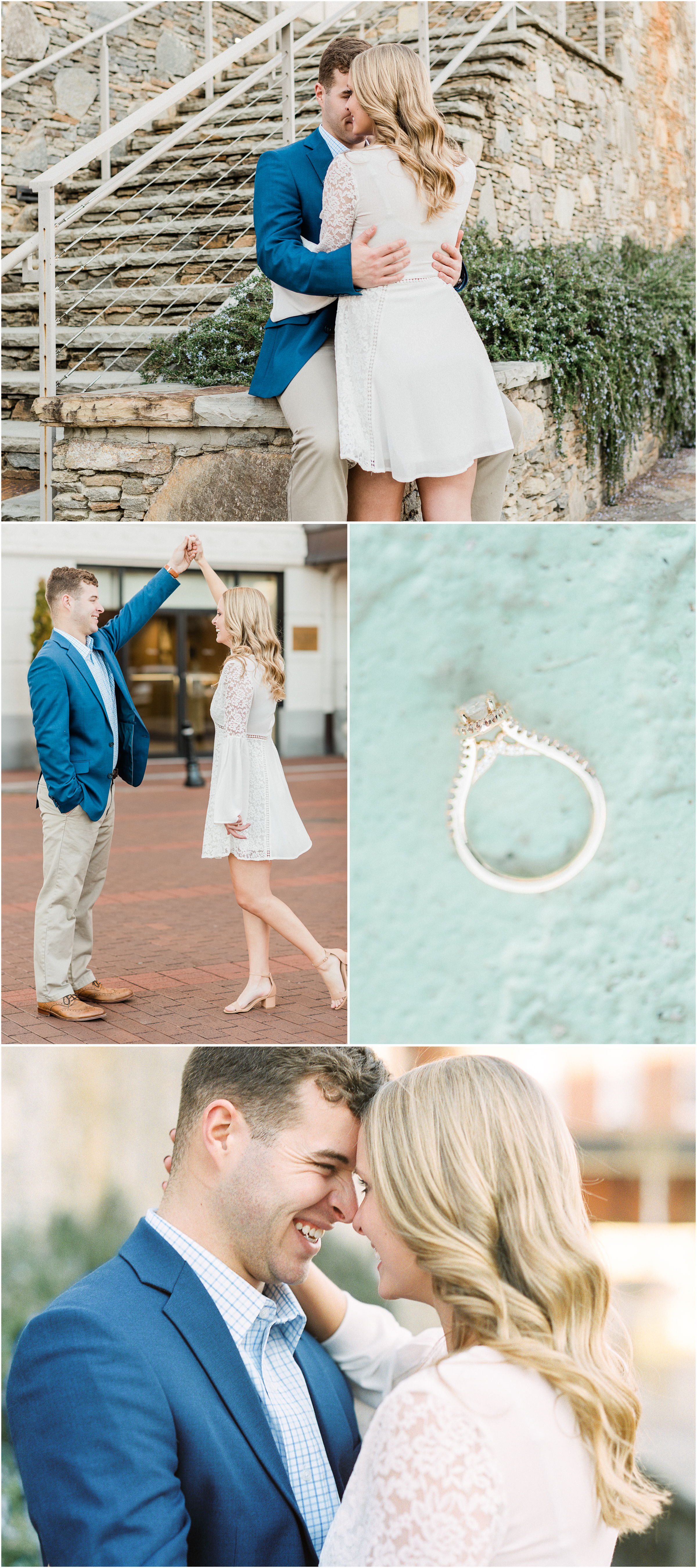 Downtown Greenville winter engagement | Greenville SC engagement photography