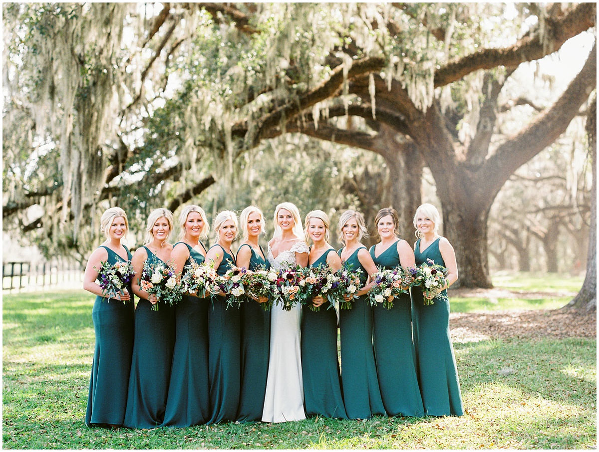 Emerald Green inspired Boone Hall Plantation Wedding