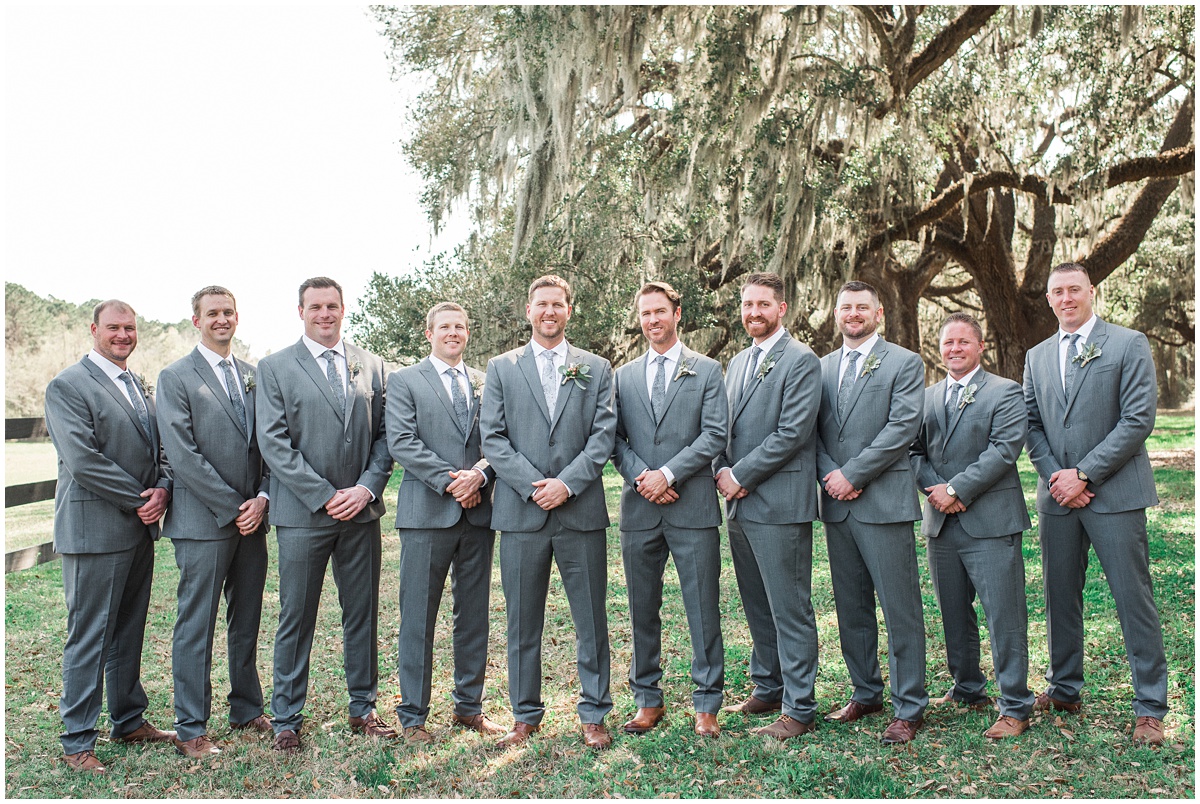 Boone Hall Plantation wedding groomsmen photos