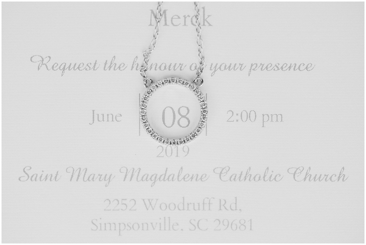 Wedding necklace and invitation