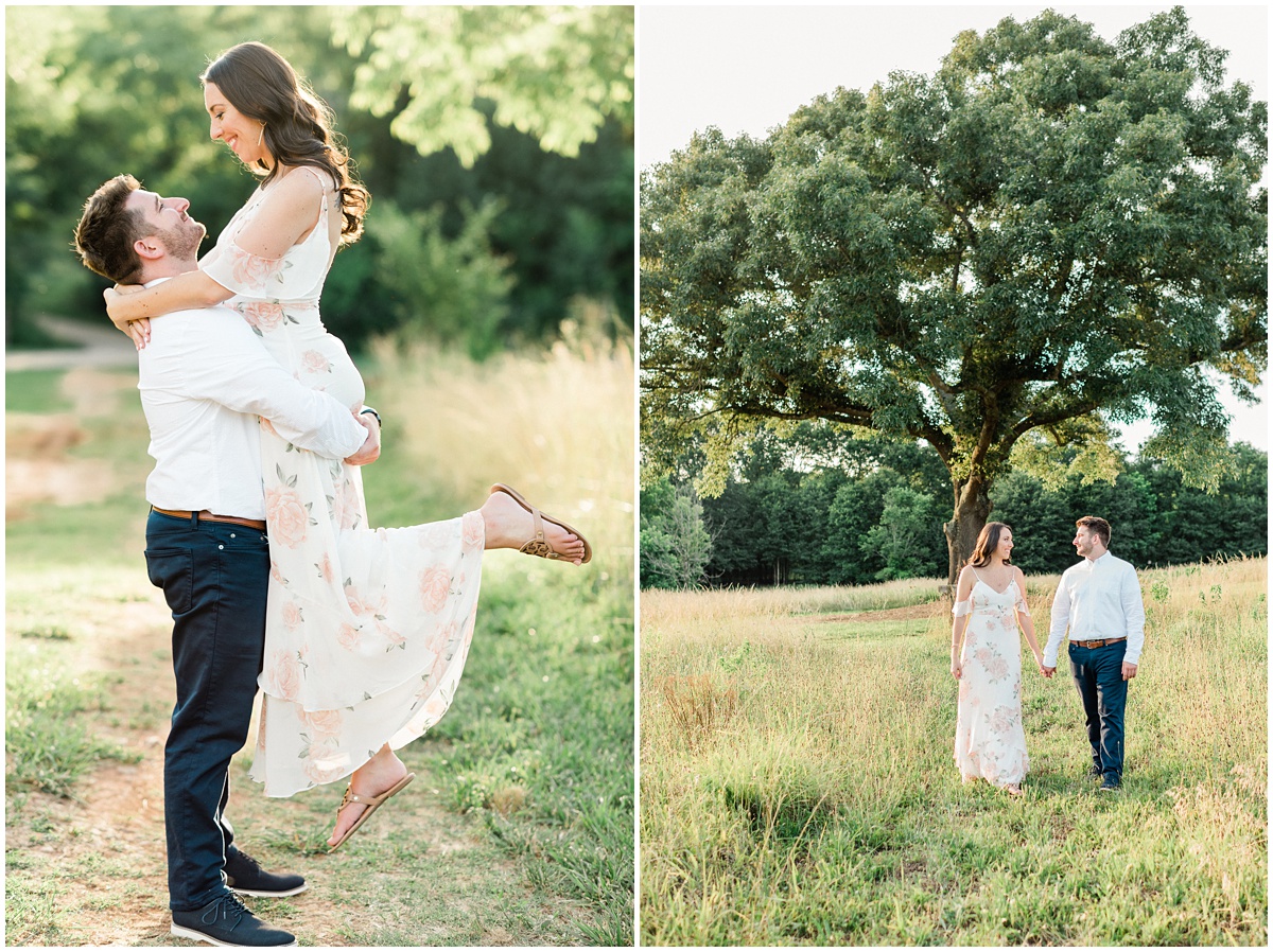 Sunset engagement session in Greenville, SC