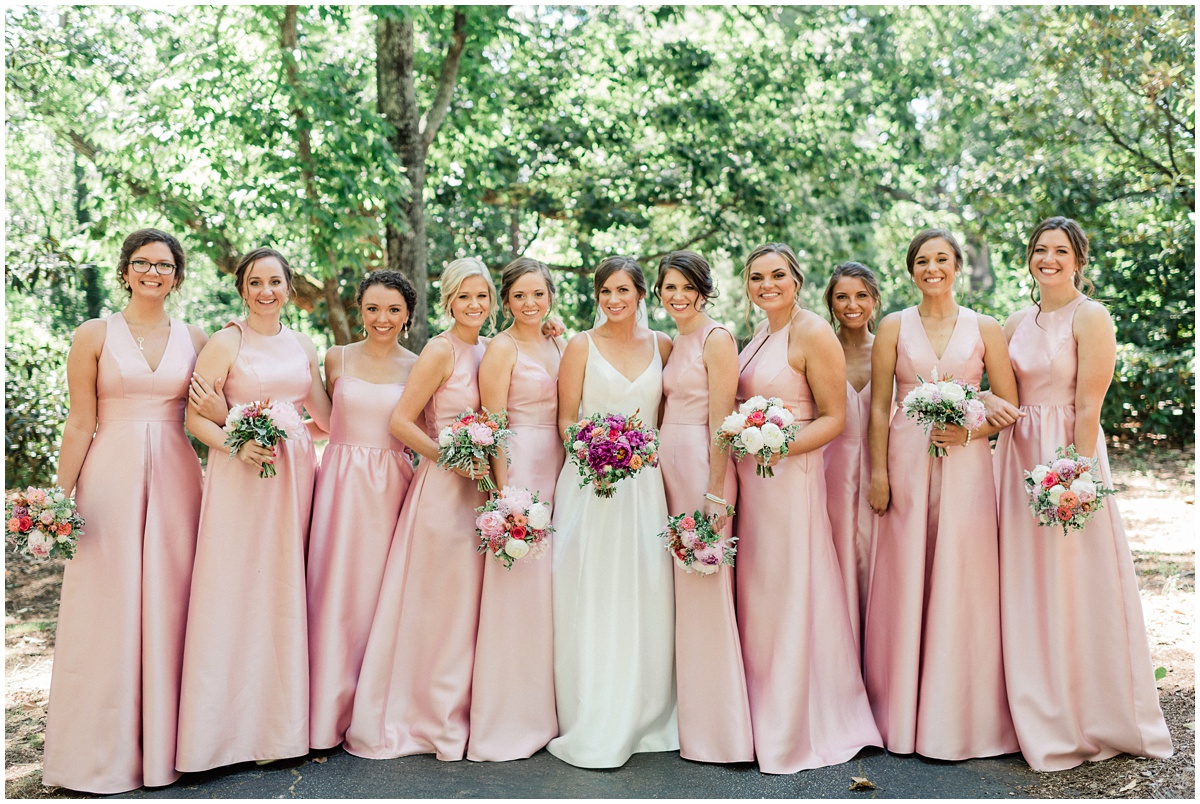 Pink bridesmaid dresses for Greenville L wedding