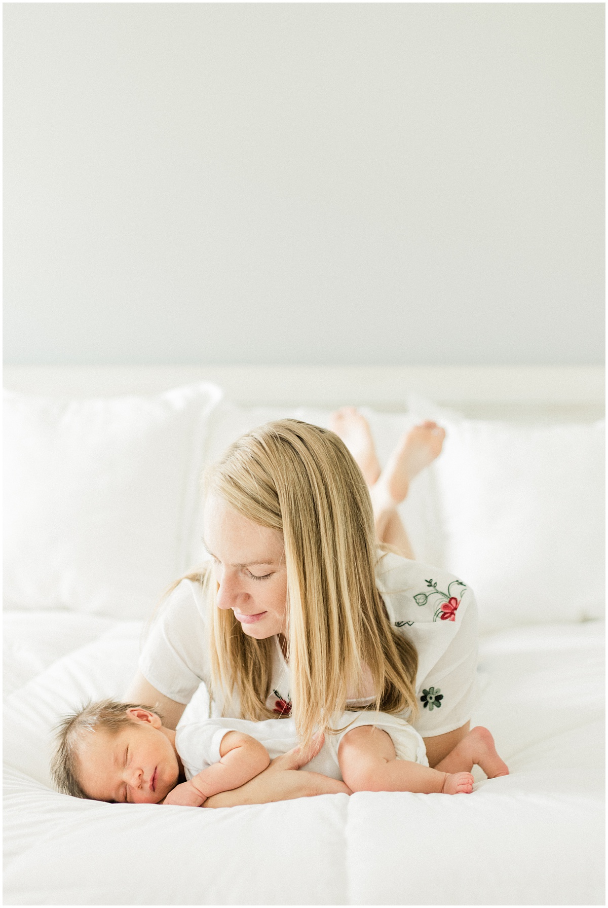 Lifestyle Newborn Session with Mama and Baby