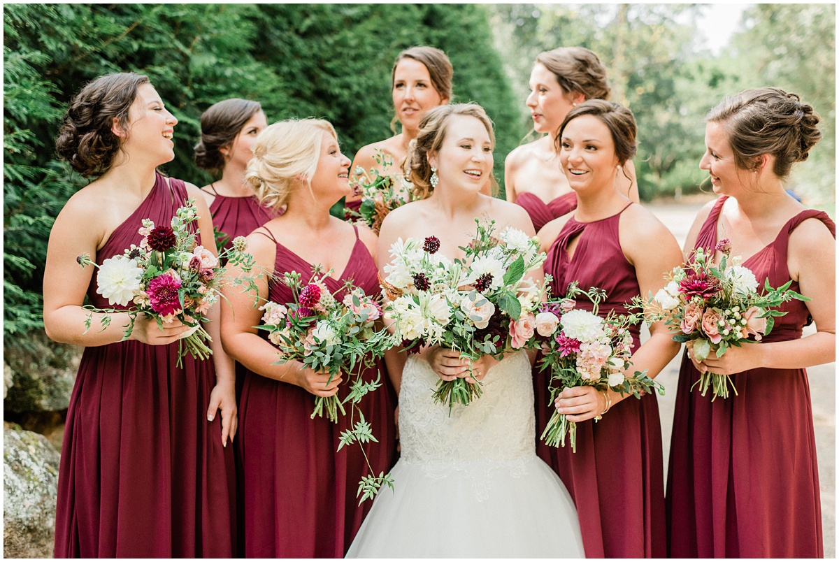 Burgundy Bridesmaids | Larkins Sawmill Wedding