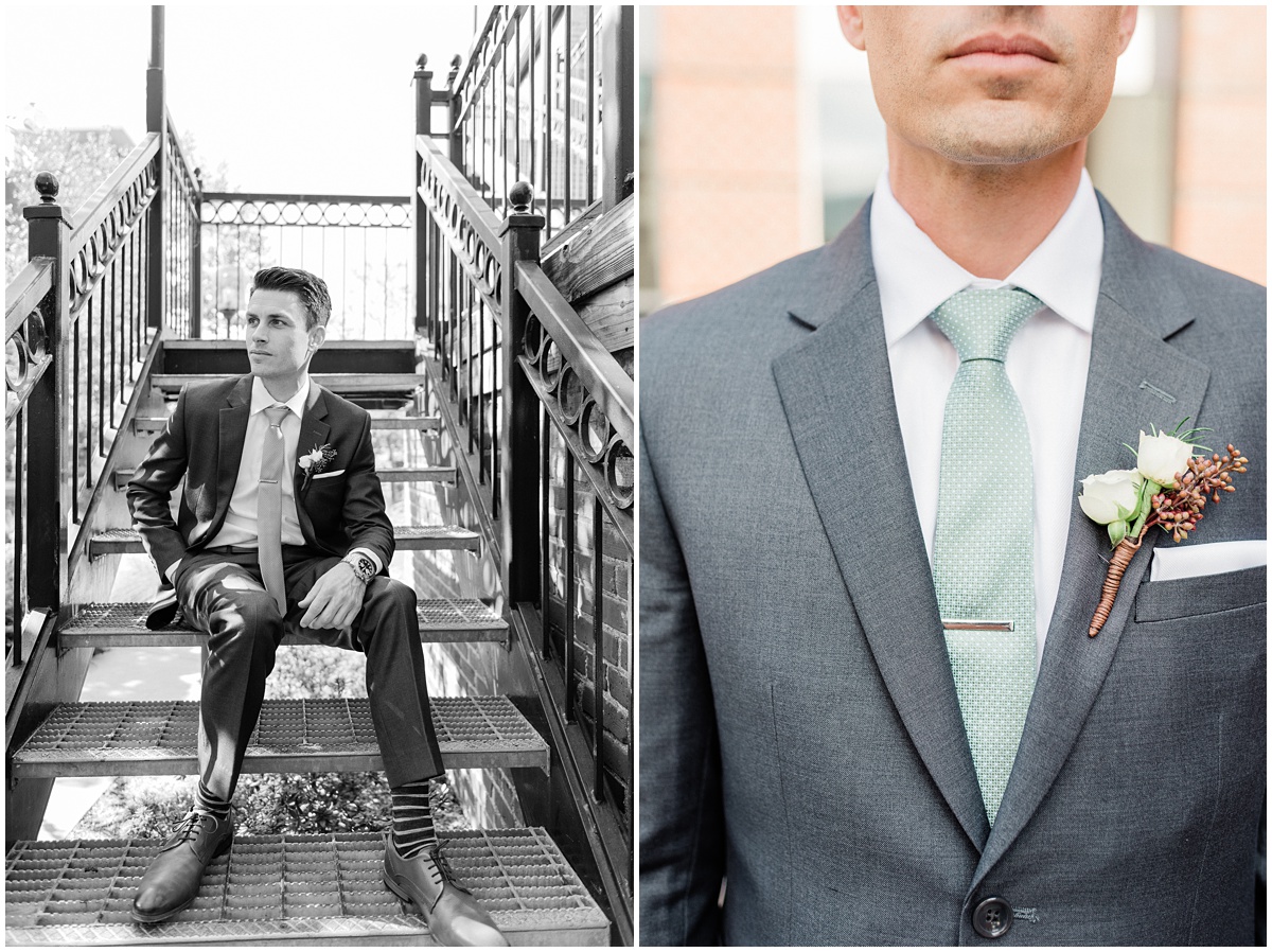 Groom portraits | Downtown Greenville wedding