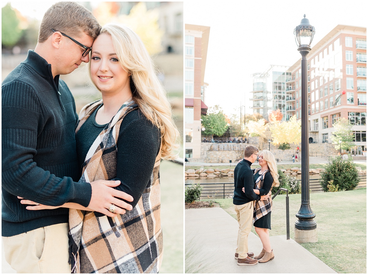 Fall Downtown Greenville Engagement Photos