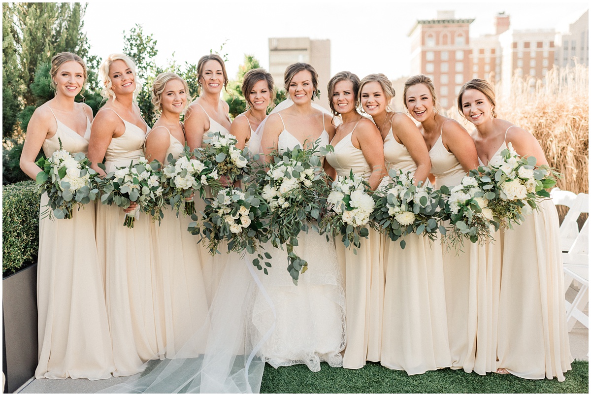 Bride & Bridesmaid photos with champagne colored dresses