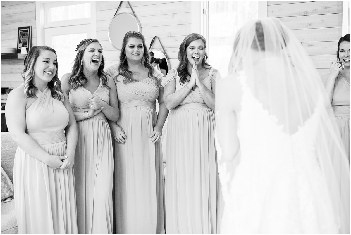Bride reveal to bridesmaids
