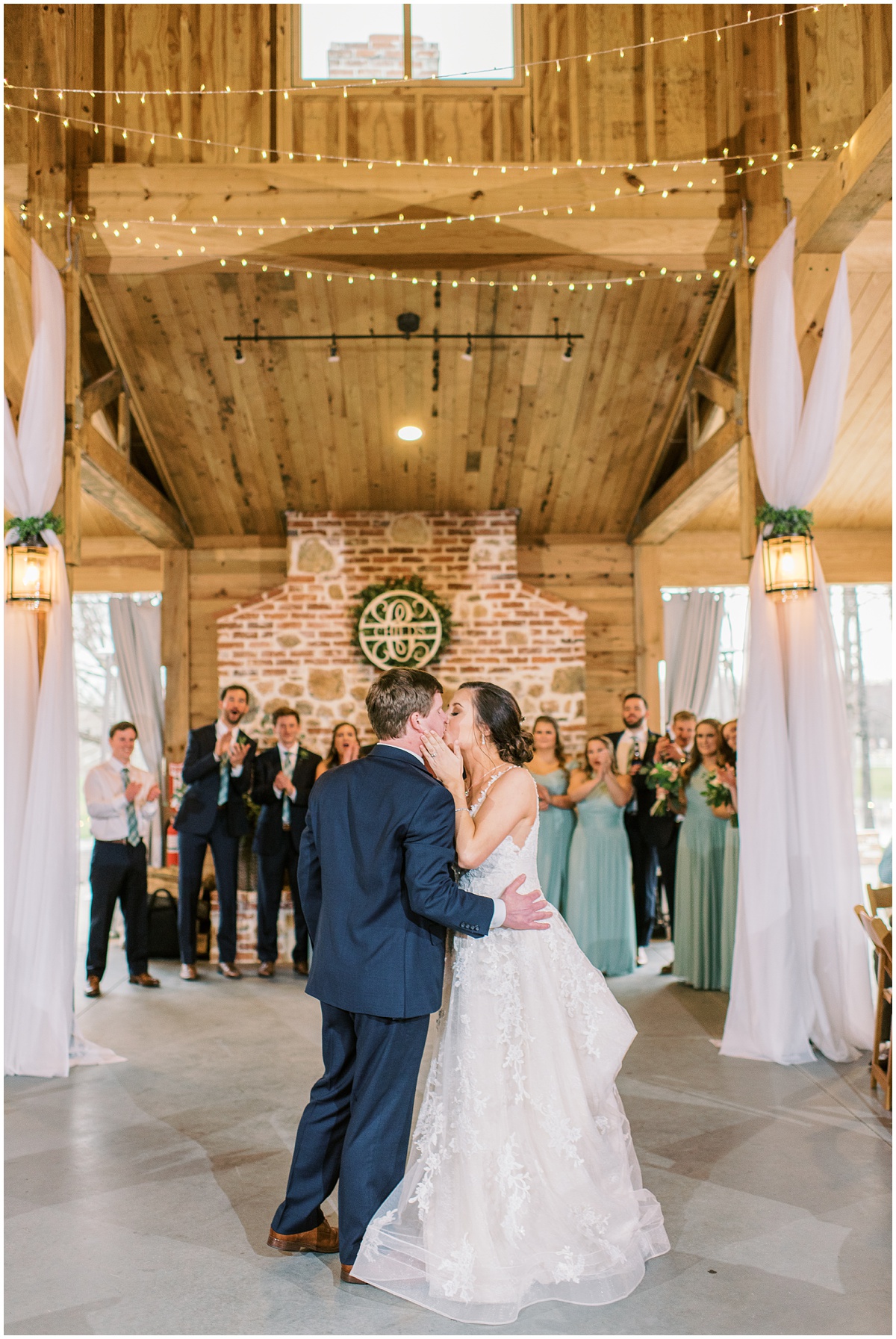 Bride & groom first dance | rustic romantic barn reception