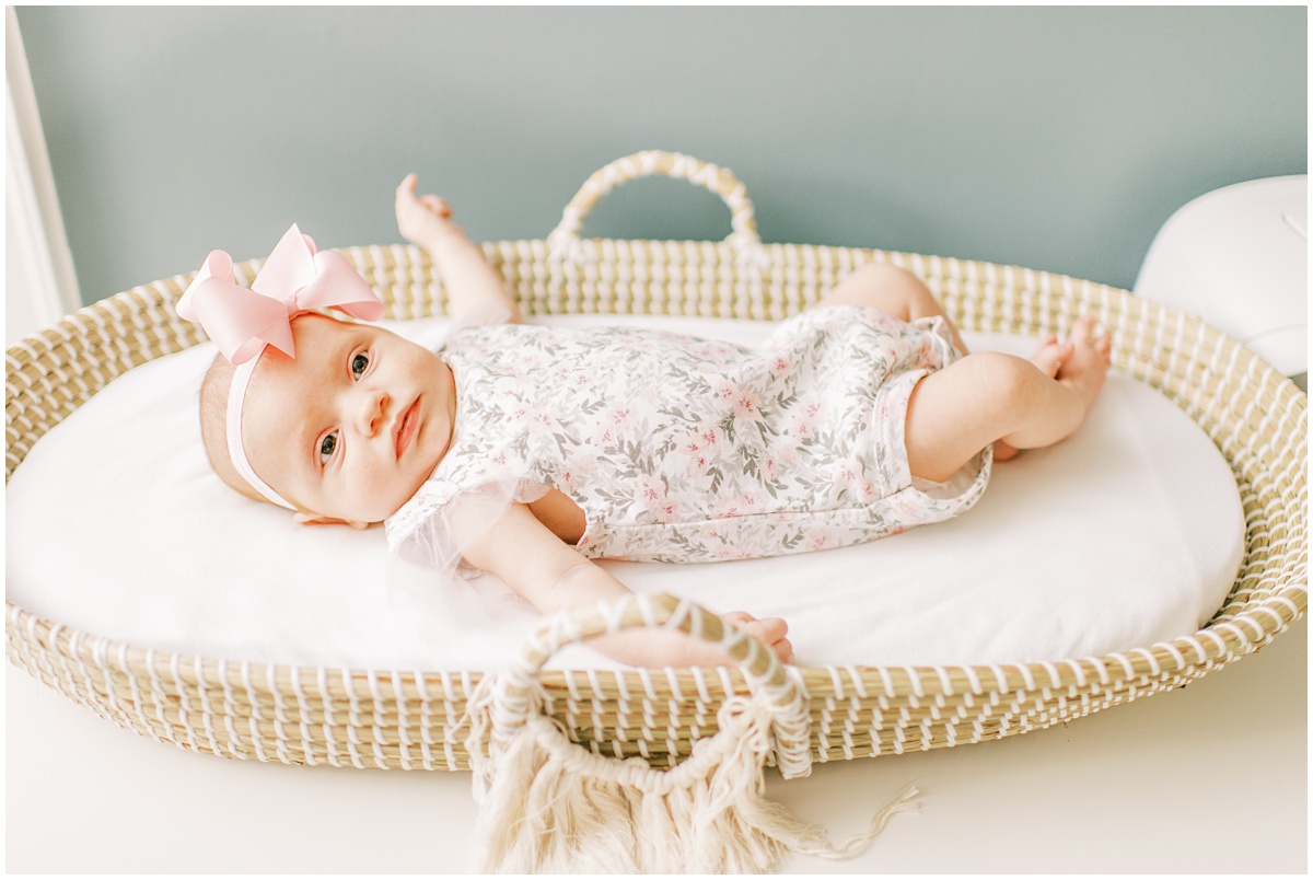 In home lifestyle newborn session, Greenville SC