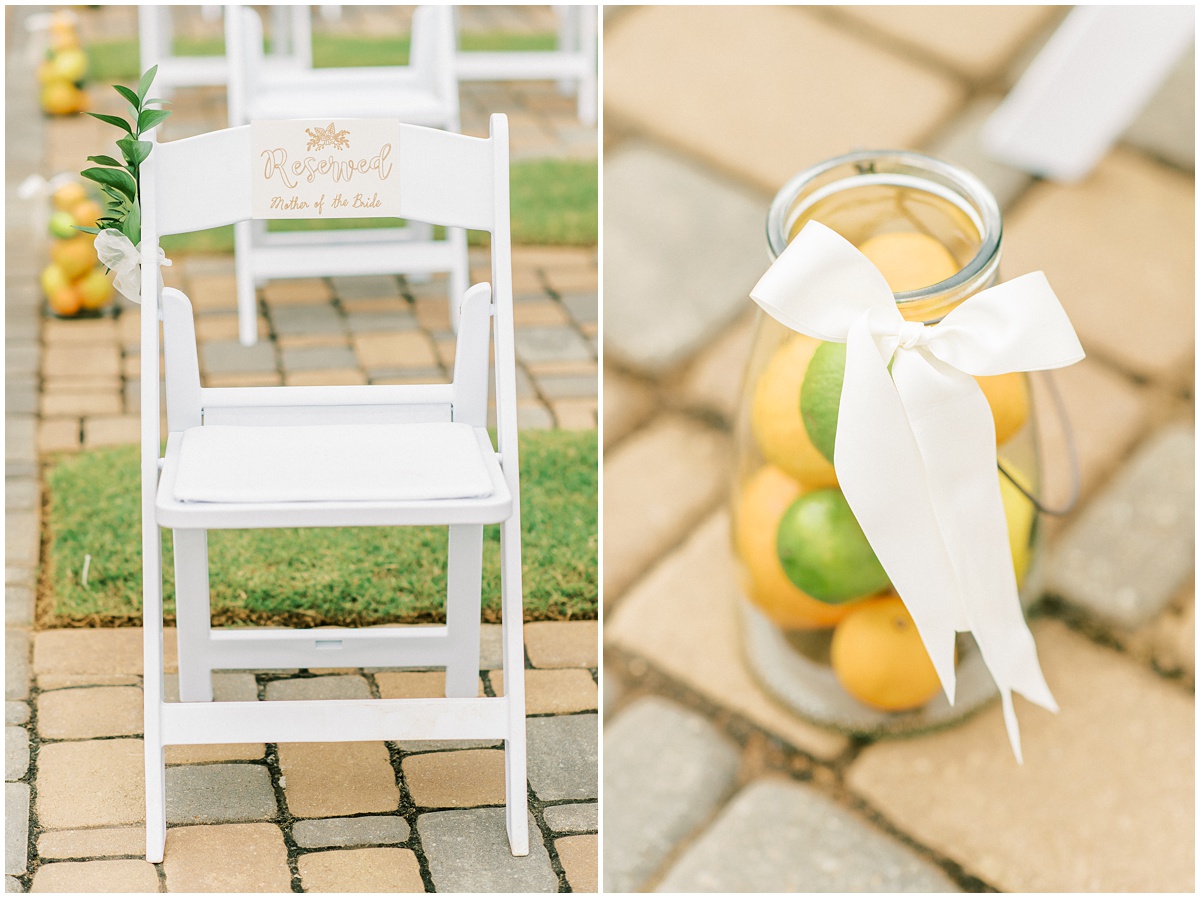 Wedding ceremony with citrus details