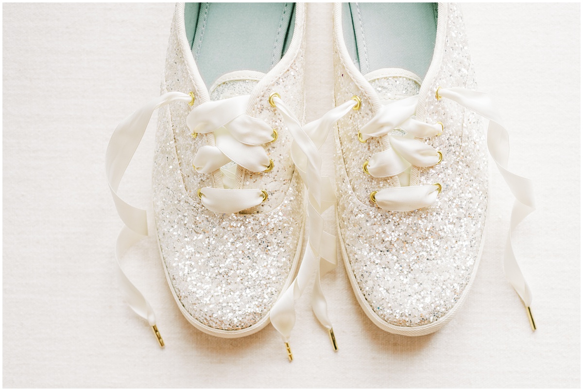 Glitter wedding sneakers for the bride