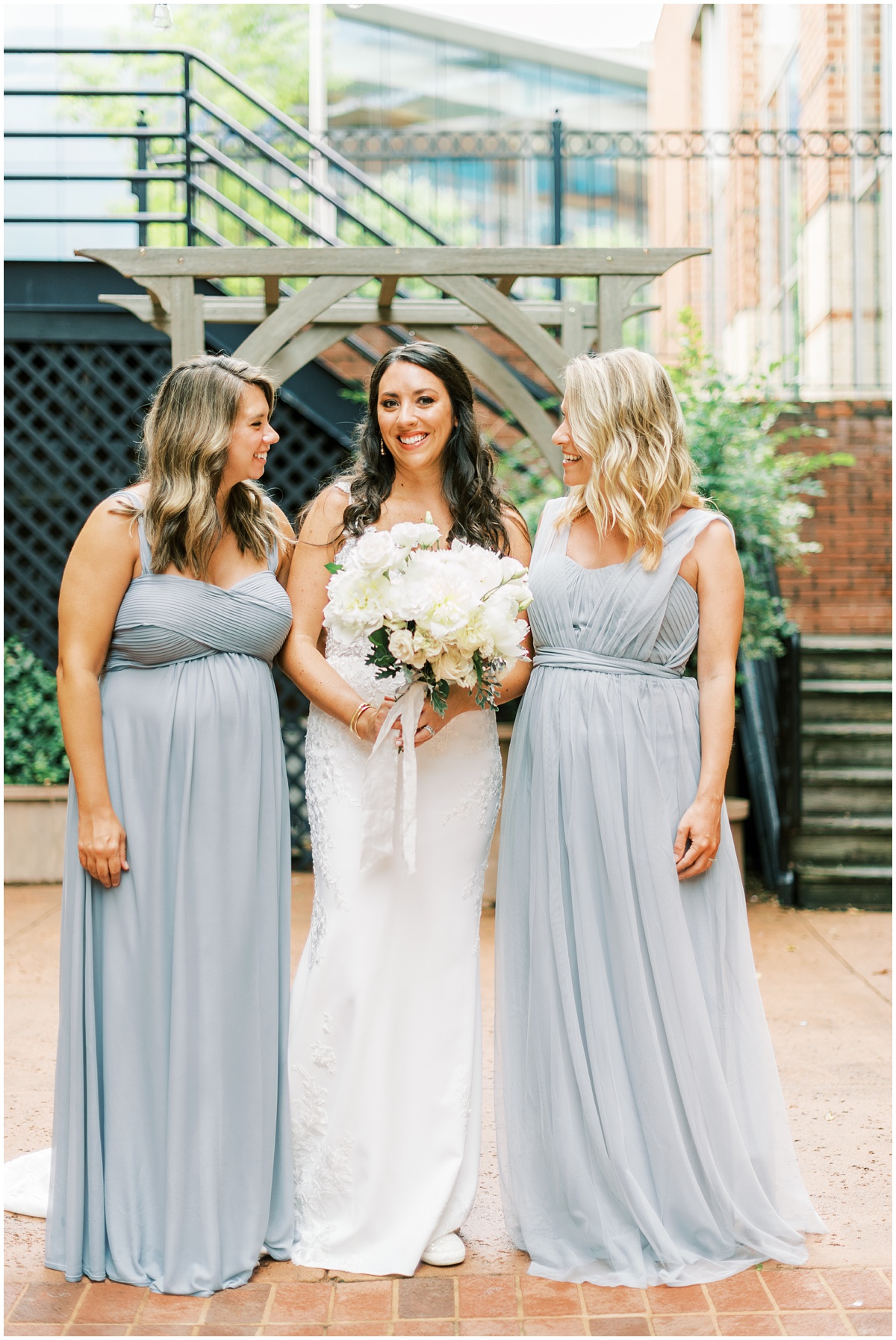 Bride and bridesmaids in grey