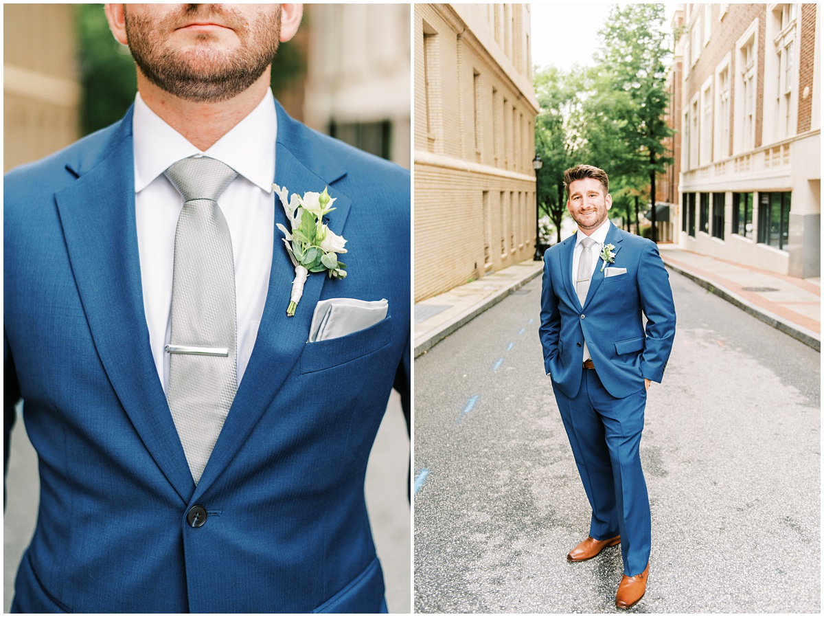 Groom portraits in downtown Greenville
