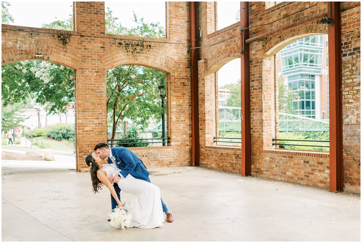 Fine art bride and groom photos in downtown Greenville