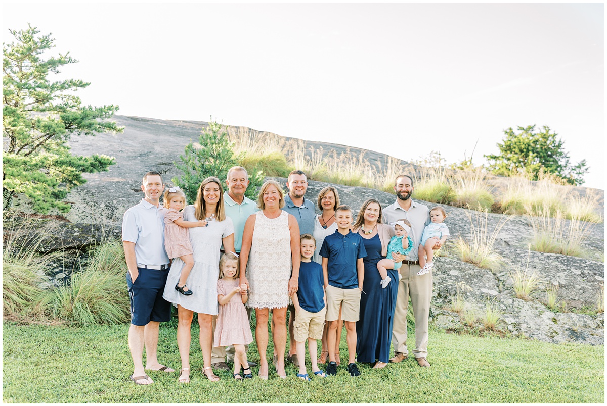Extended family photo shoot at Glassy Mountain in the Cliffs. Greenville, SC family photographer.