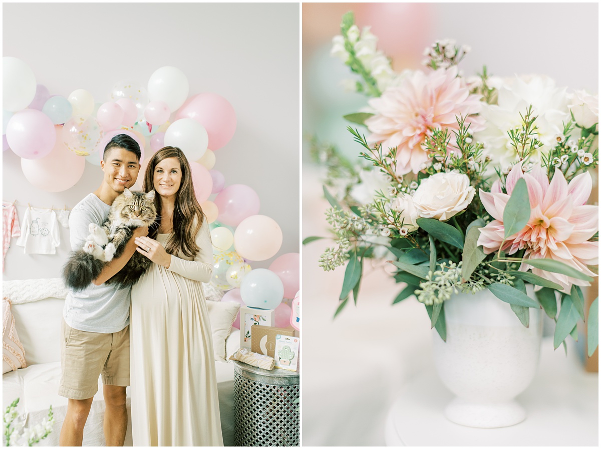 Virtual baby shower with pastel colors 