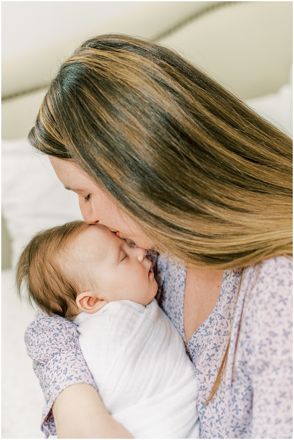 Mommy kissing baby Greenville SC Newborn Photographer