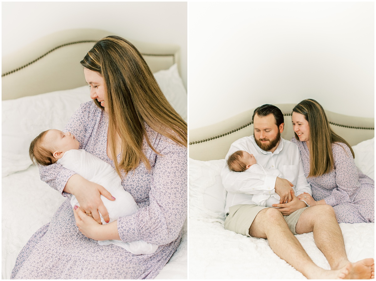 Greenville Newborn Photographer in home lifestyle Session