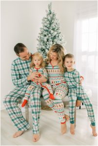 Holiday pj family session, Greenville family photographer