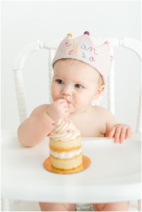 Baby's first birthday photos, Greer, SC studio photo session.