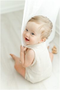 One year baby milestone session, Greenville SC.
