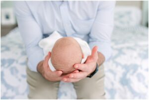 Blue and white newborn session, Upstate, SC.