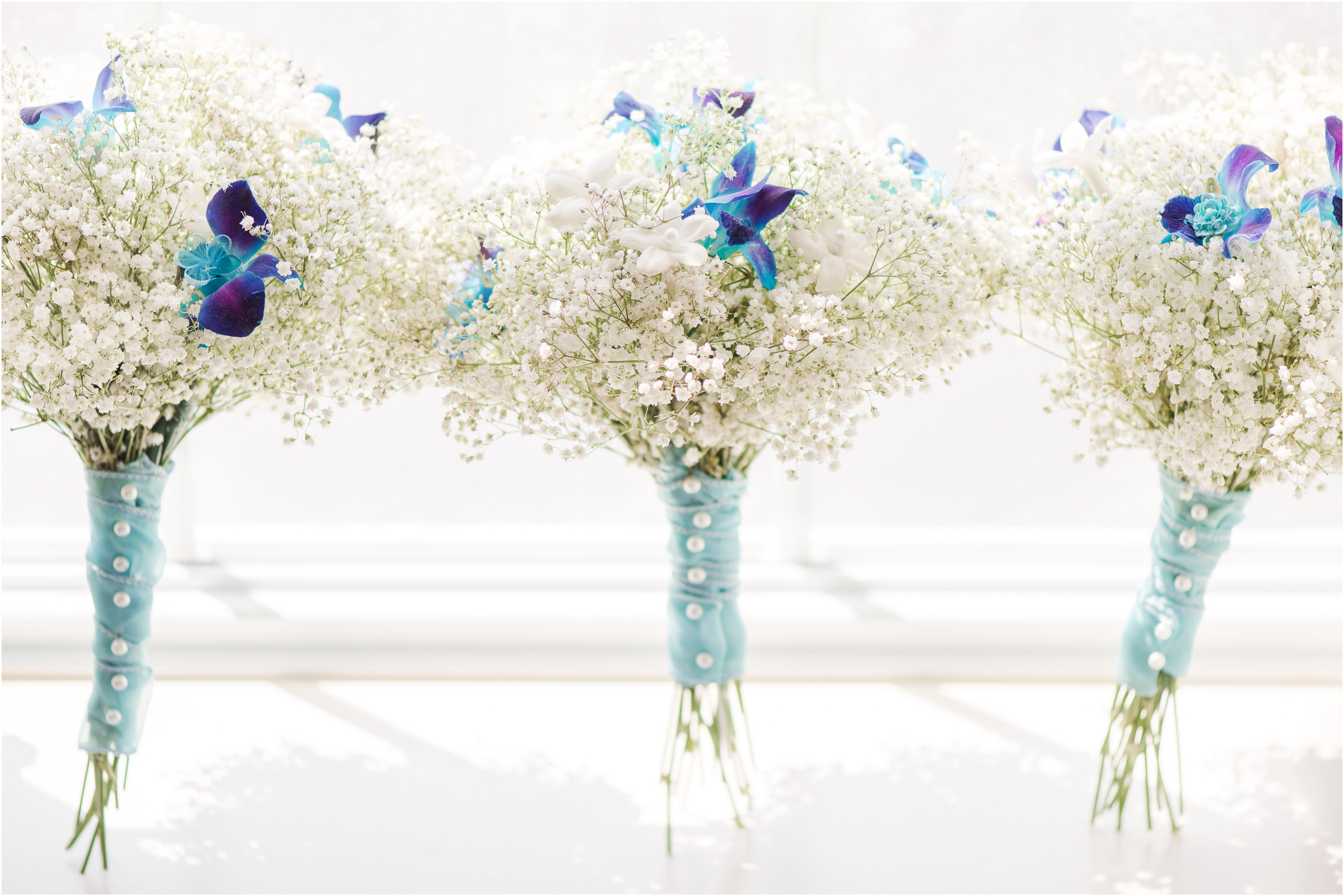 Blue Bridesmaid Bouquets
