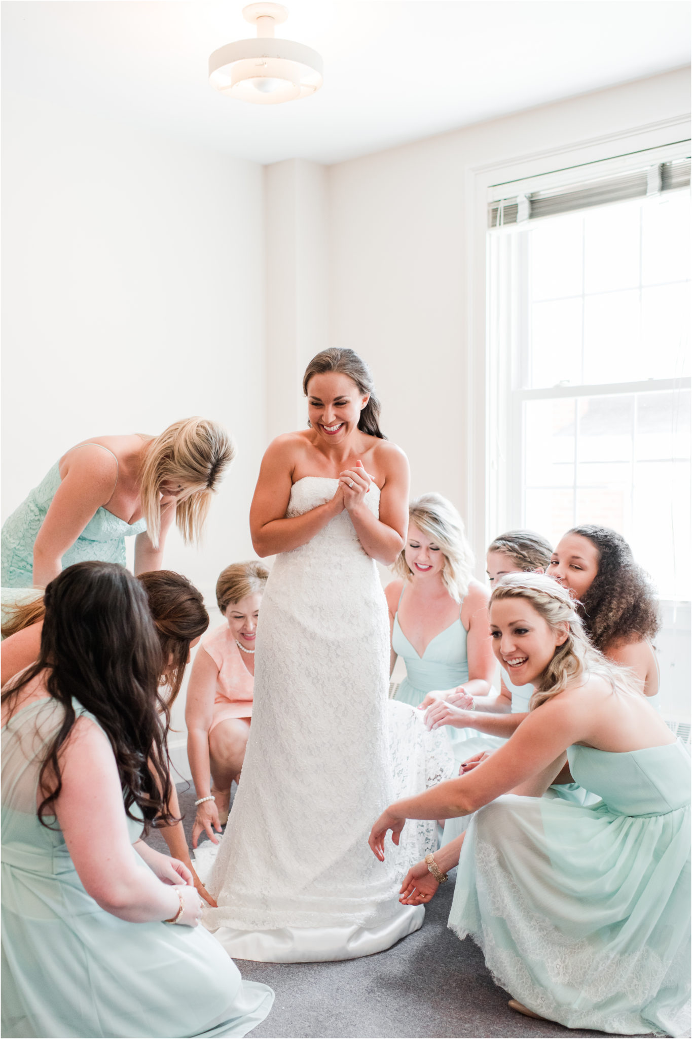 Williamson, South Carolina Wedding Mint Bridesmaids Getting Ready.