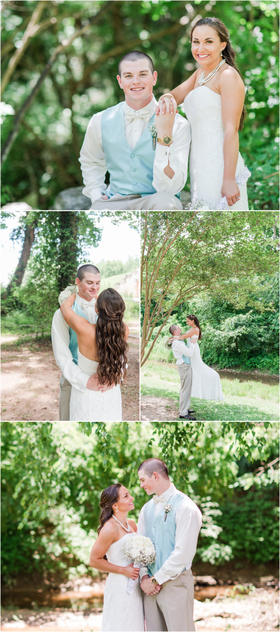Outdoor Bride and Groom photos in Williamston, South Carolina.