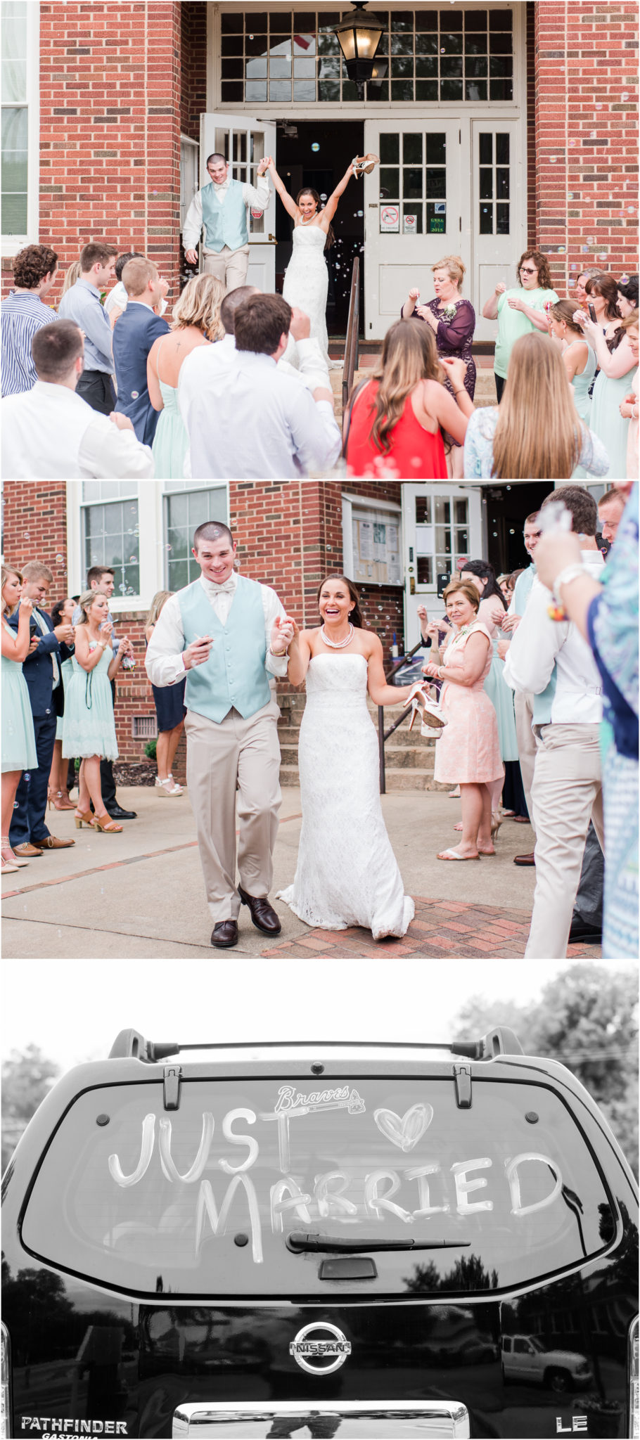 Bubble Wedding Exit at Williamston Town Hall
