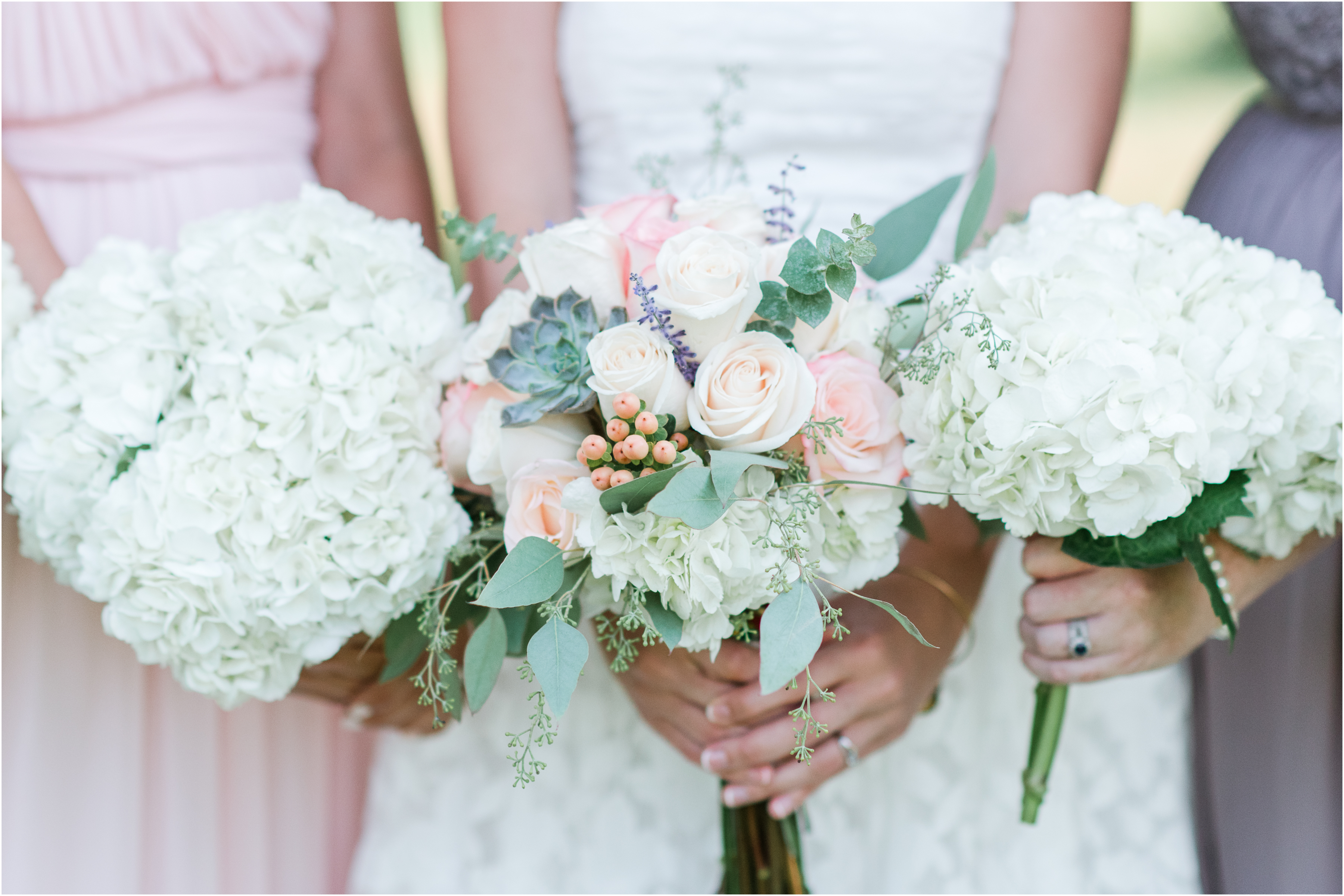 Bridal Bouquet with succulents, lavender and eucalyptus