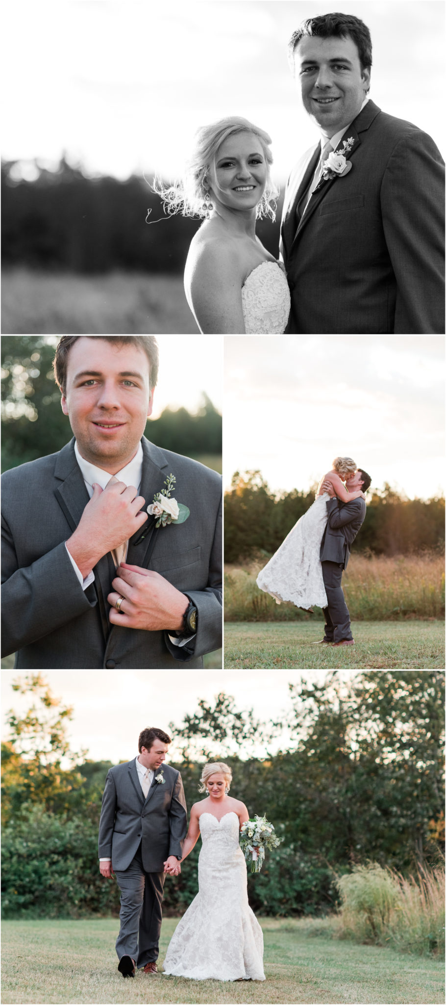 An Ellery Farms Wedding in Woodruff South Carolina bride and groom sunset photos