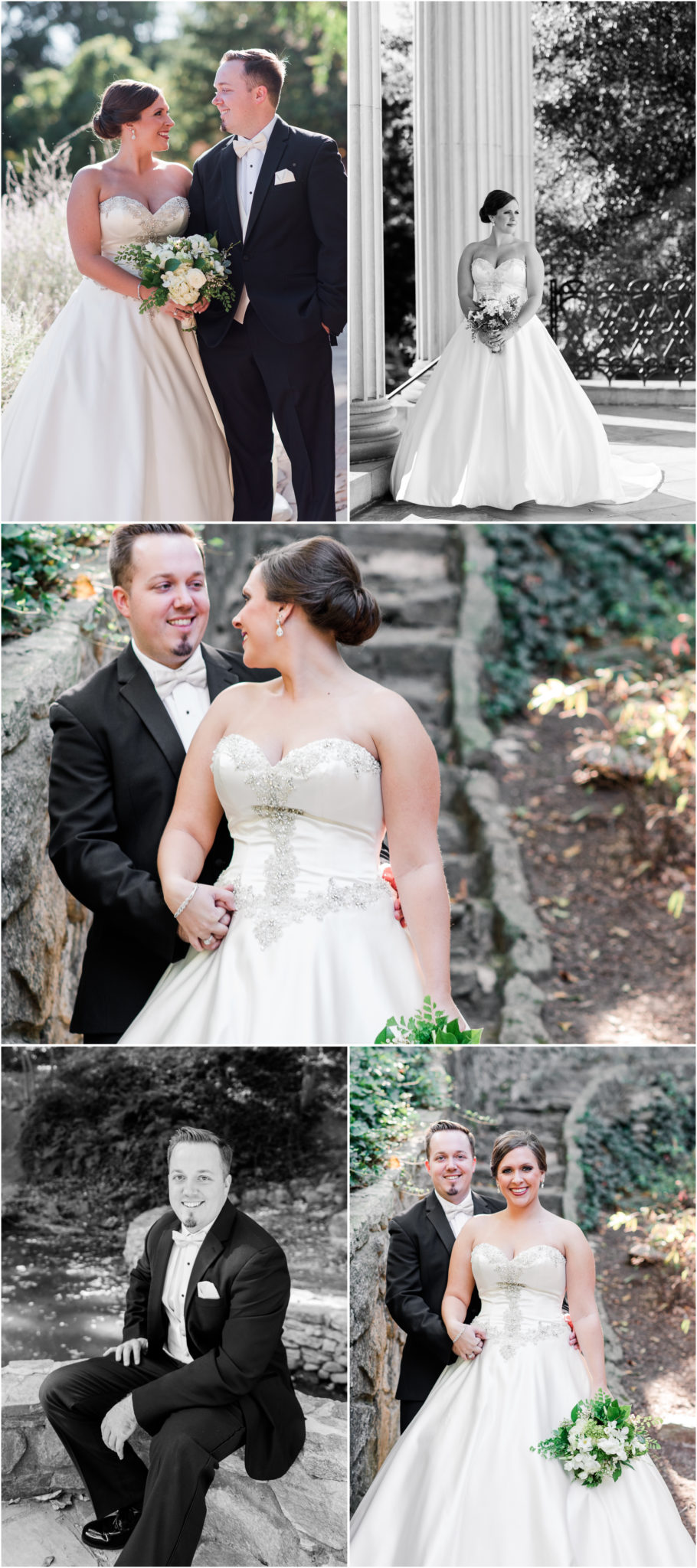 A Greenville South Carolina Commerce Club Wedding Falls Park Bride and Groom Portraits