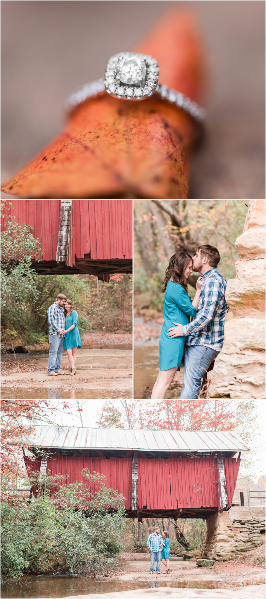 A Fall Campbell's Covered Bridge Engagement Session in Landrum South Carolina