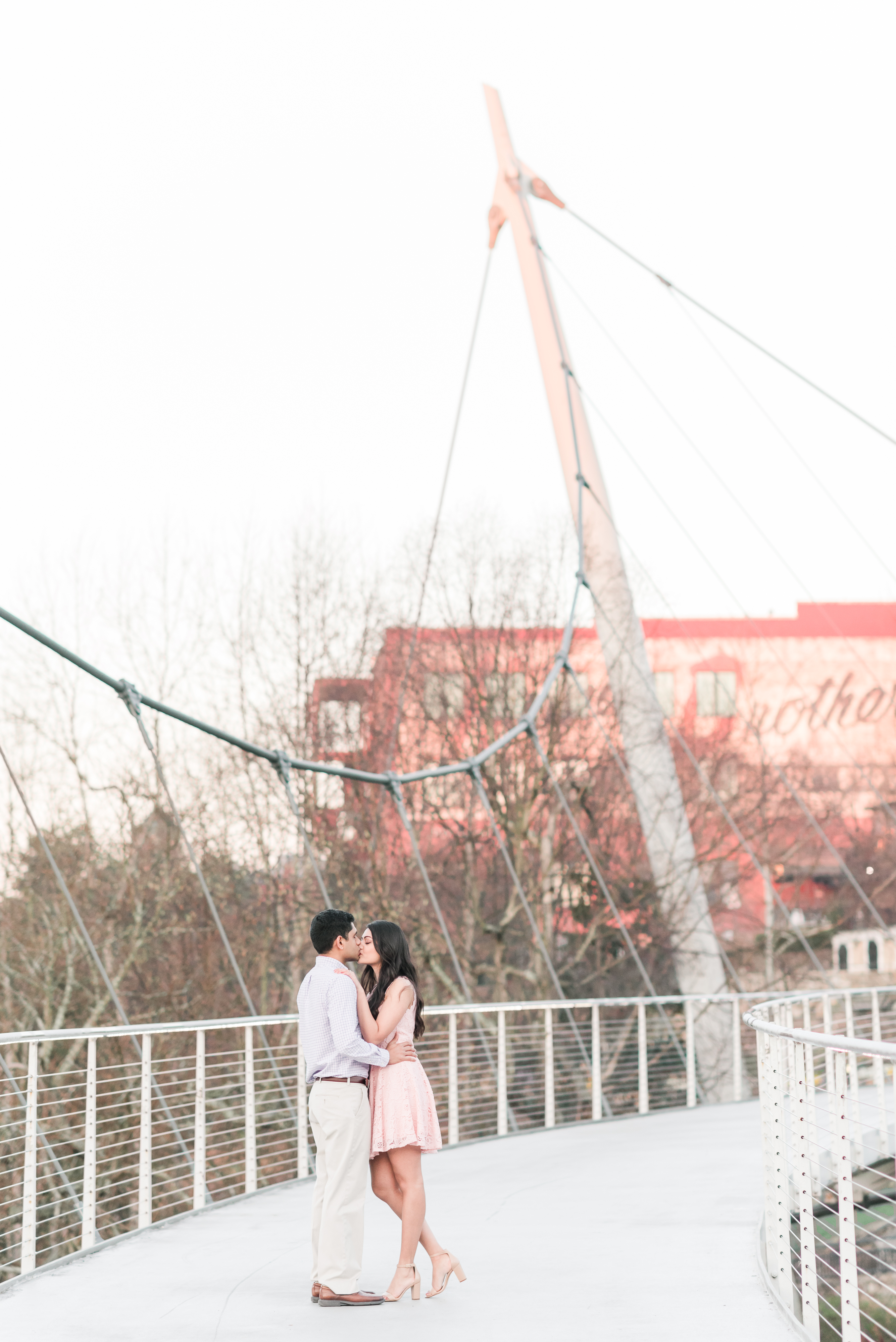 Spring Downtown Greenville Falls Park Engagement Session